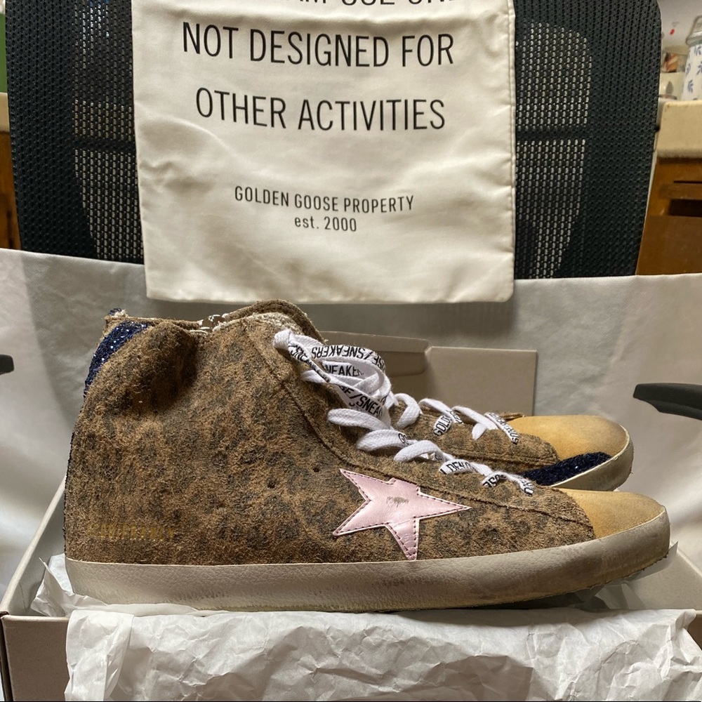 NIB Golden Goose Francy Leopard Suede Sneaker, 41 - Picture 8 of 16
